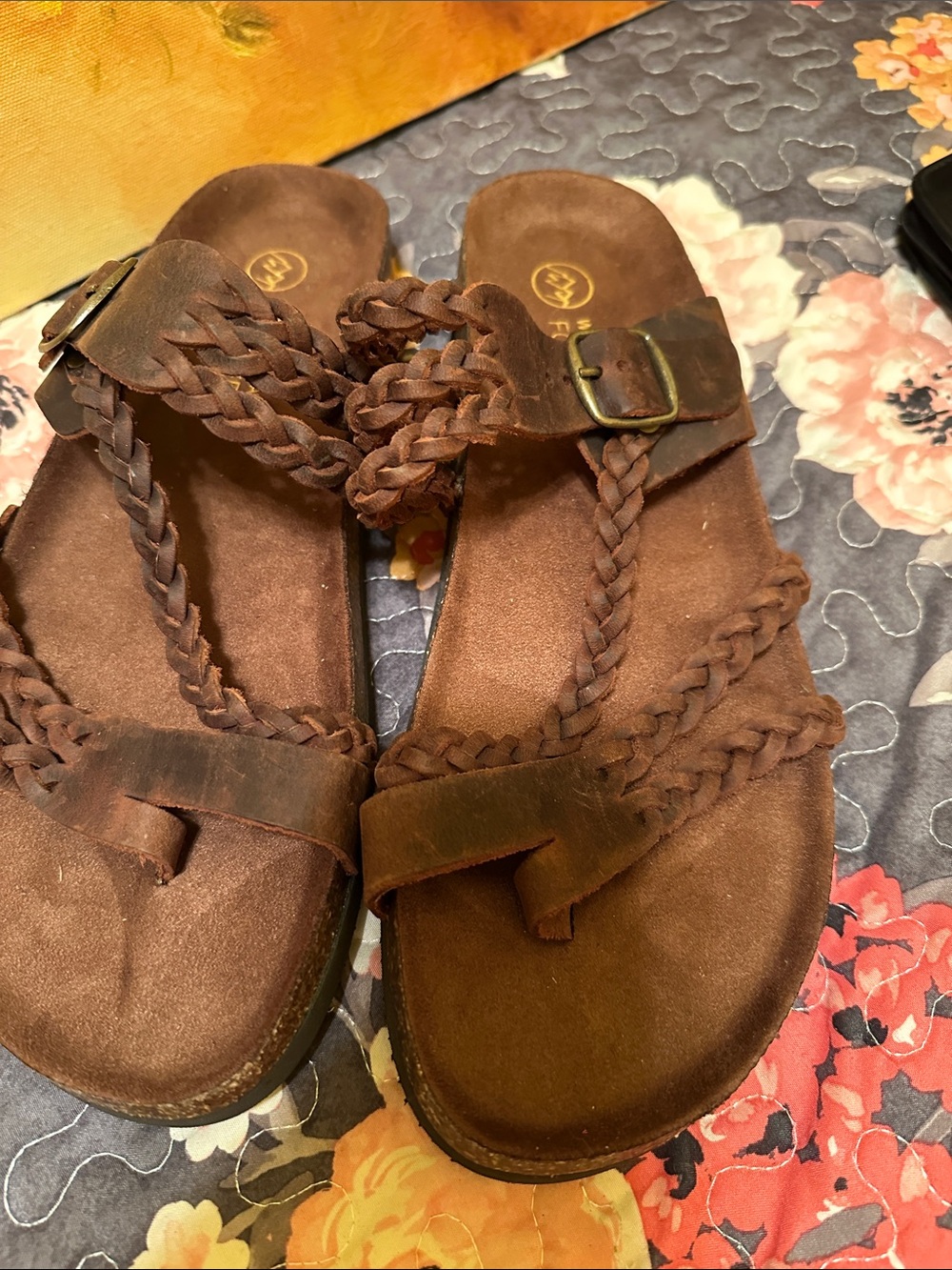White Mountain Braided Brown Women's Sandals size 11